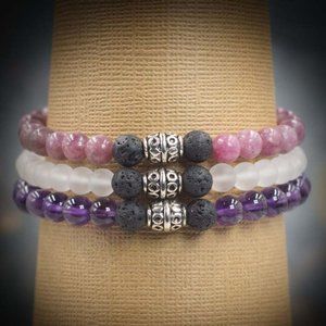 Balance – Triple Aromatherapy Stretch Bracelets  - Handmade to Order